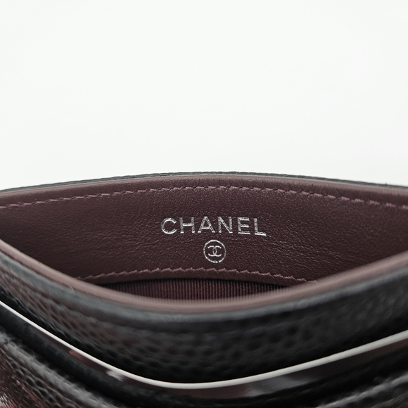 Chanel Interlocking CC Logo Classic Card Holder black caviar EUC - Picture 5 of 6